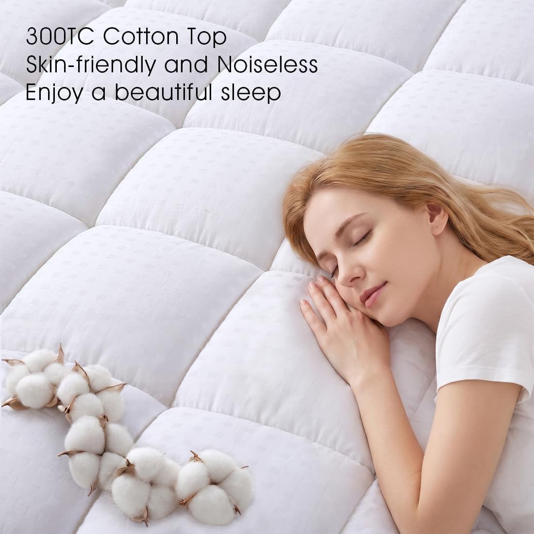 King Cotton Cooling Pillow Top Pad