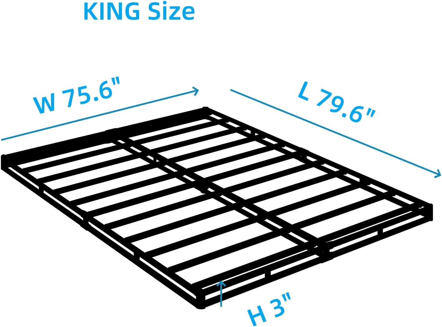 King Low Metal Box Spring Base