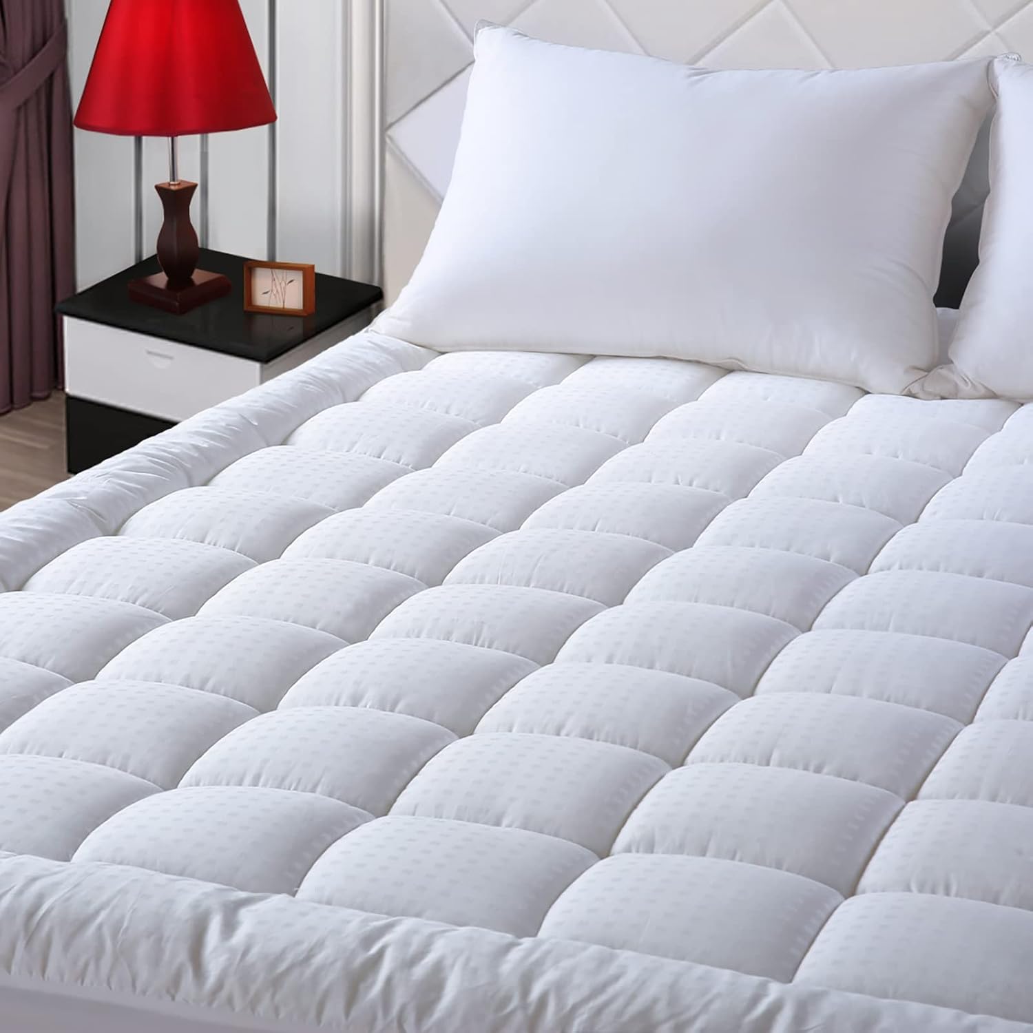 King Cotton Cooling Pillow Top Pad