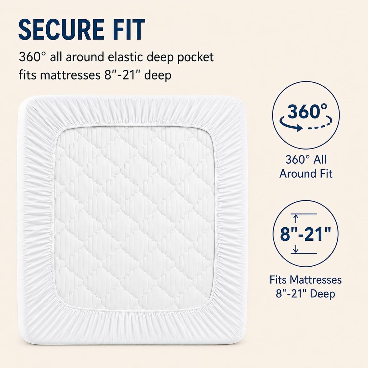 Queen Cotton Quilted Mattress Pad
