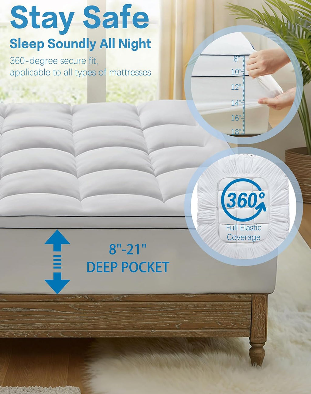King Thick Quilted Cooling Topper
