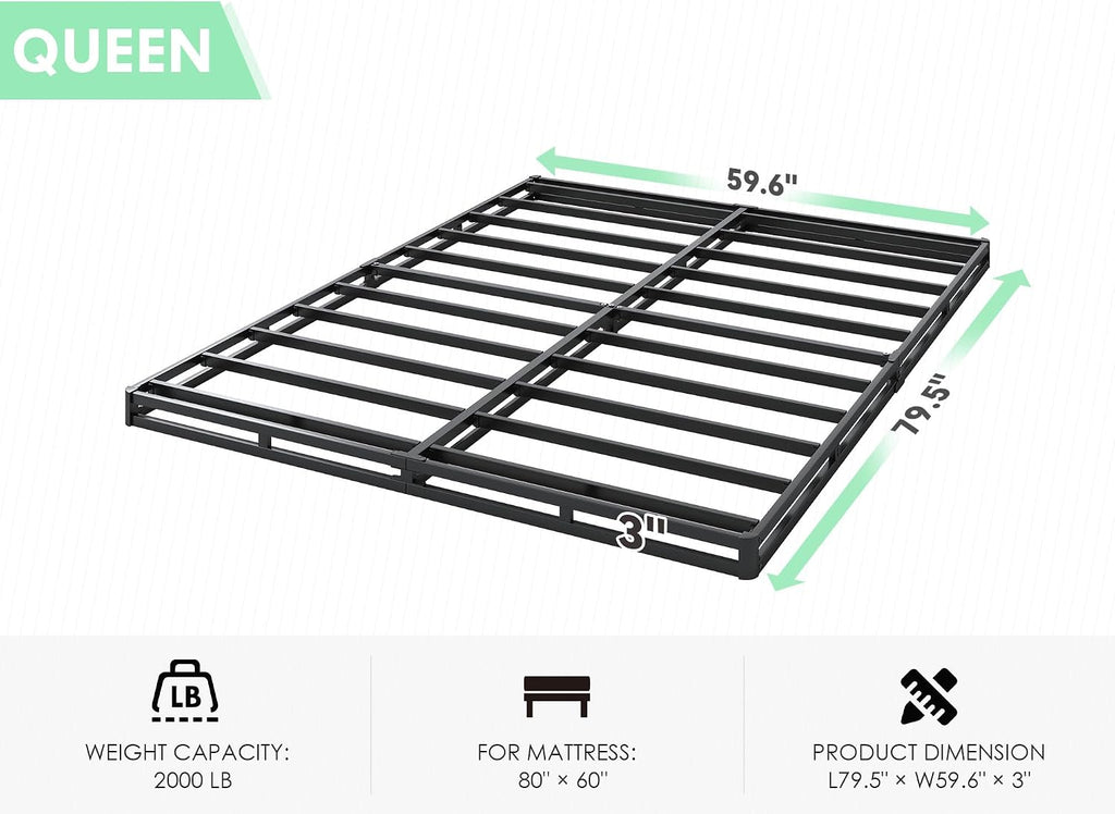 Queen Low Metal Box Spring Frame