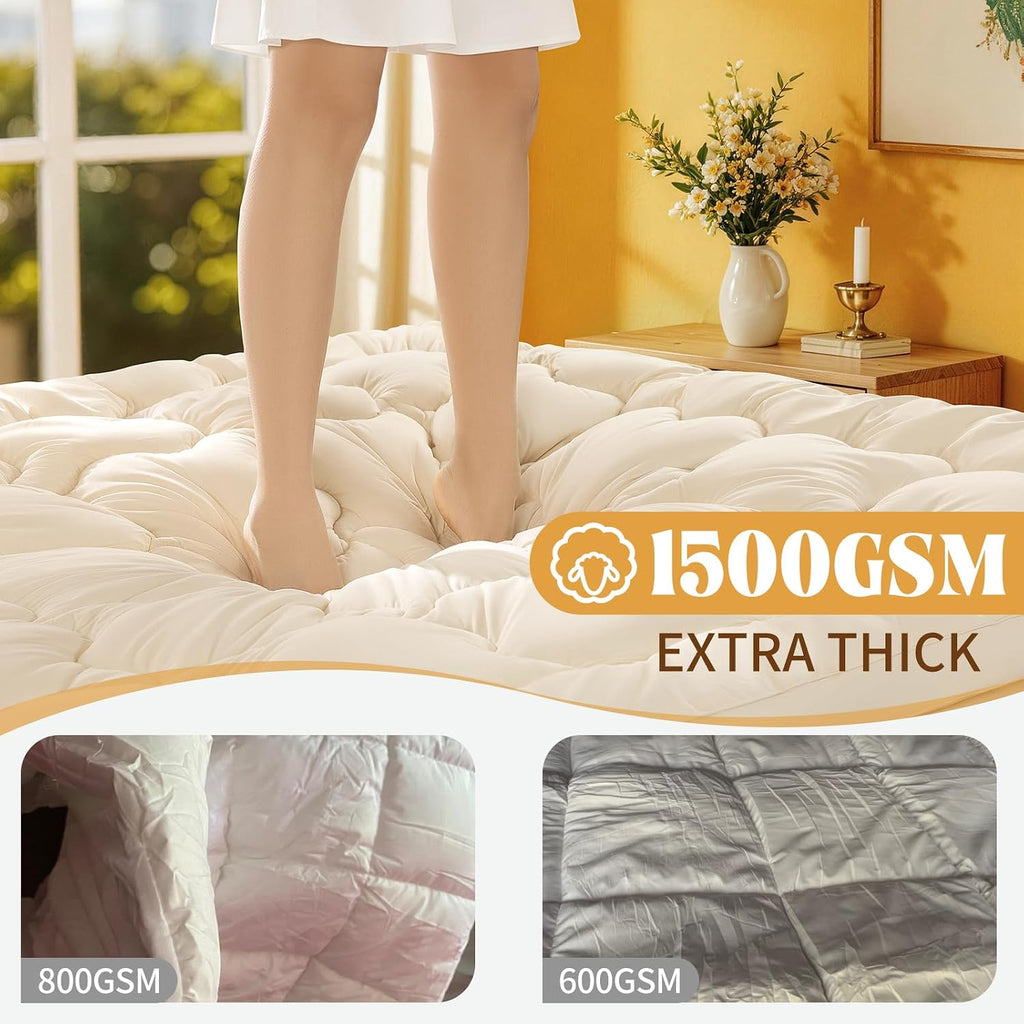 Queen Organic Wool Cotton Topper