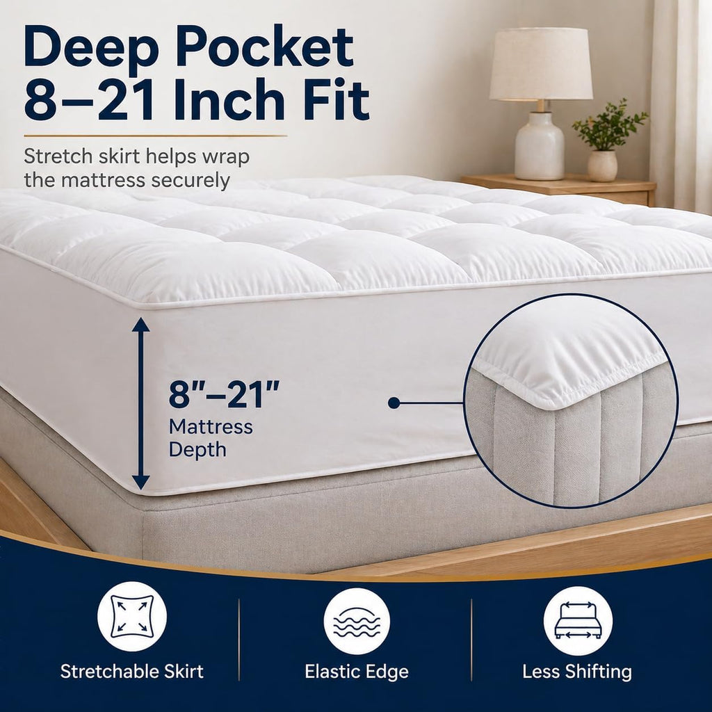 Queen Quilted Deep Pocket Topper