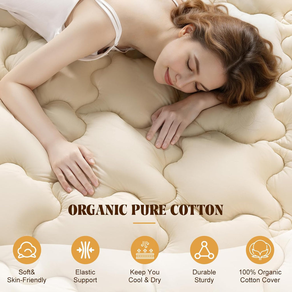 Queen Organic Wool Cotton Topper