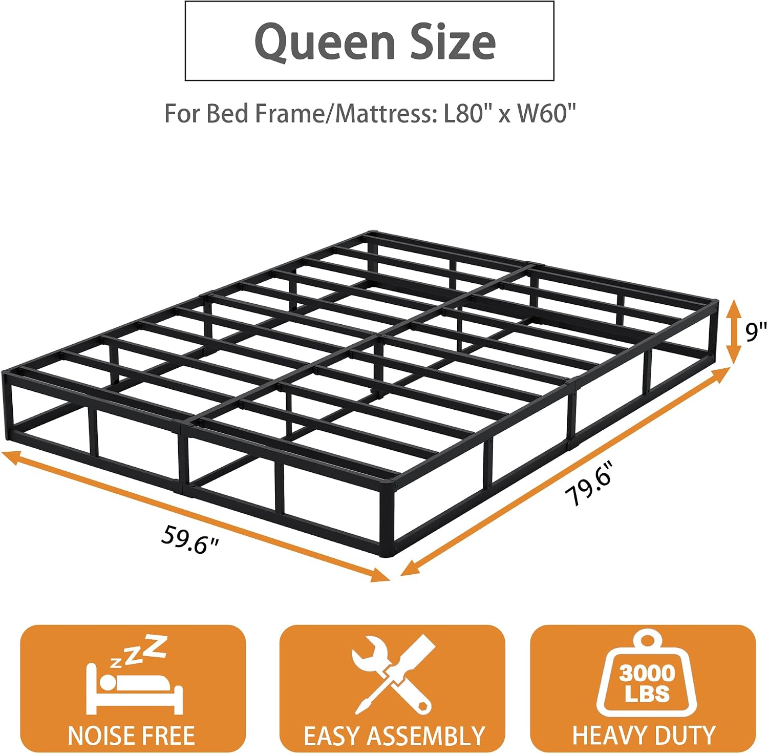 Queen Heavy Metal Box Spring Base