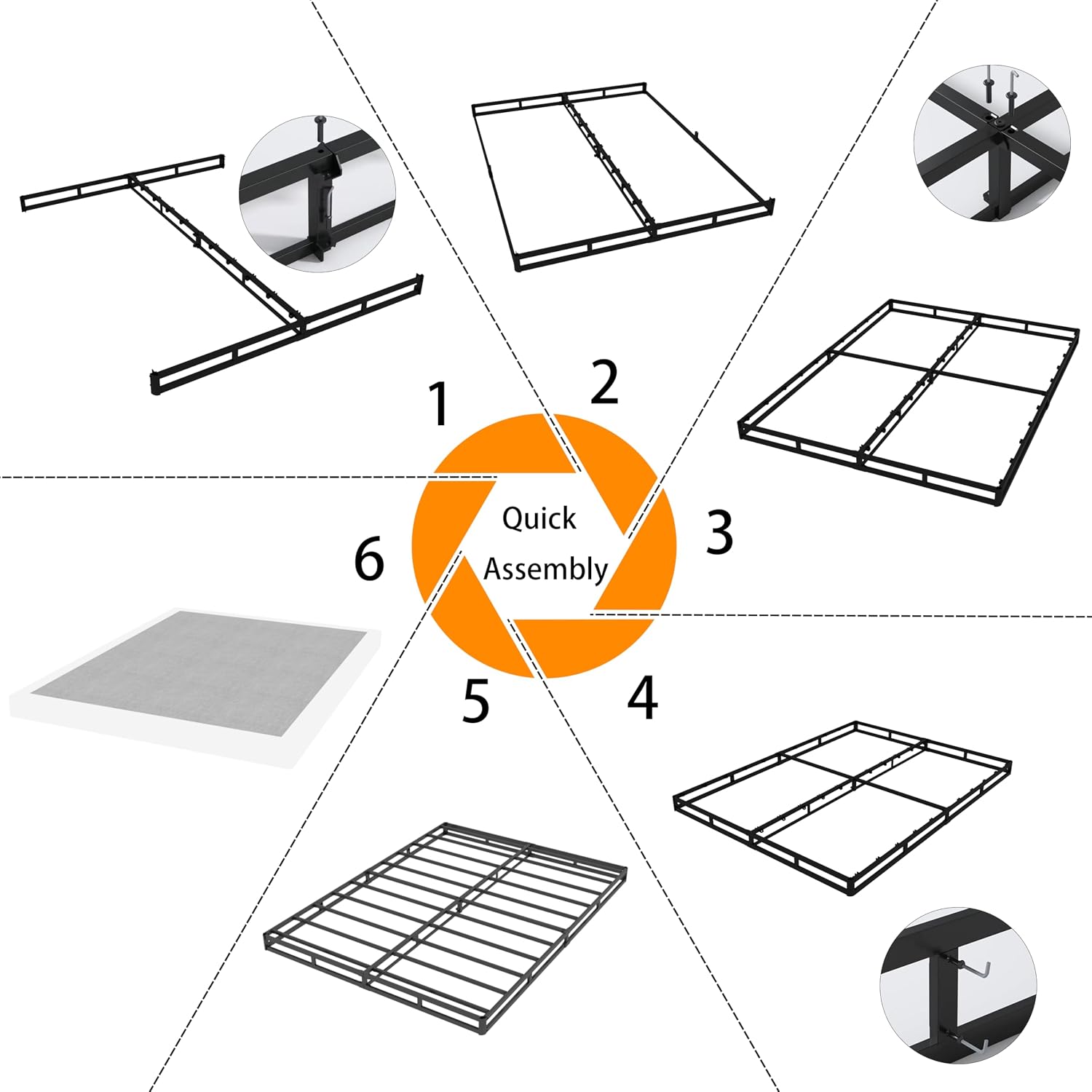 Queen Heavy Metal Box Spring Base