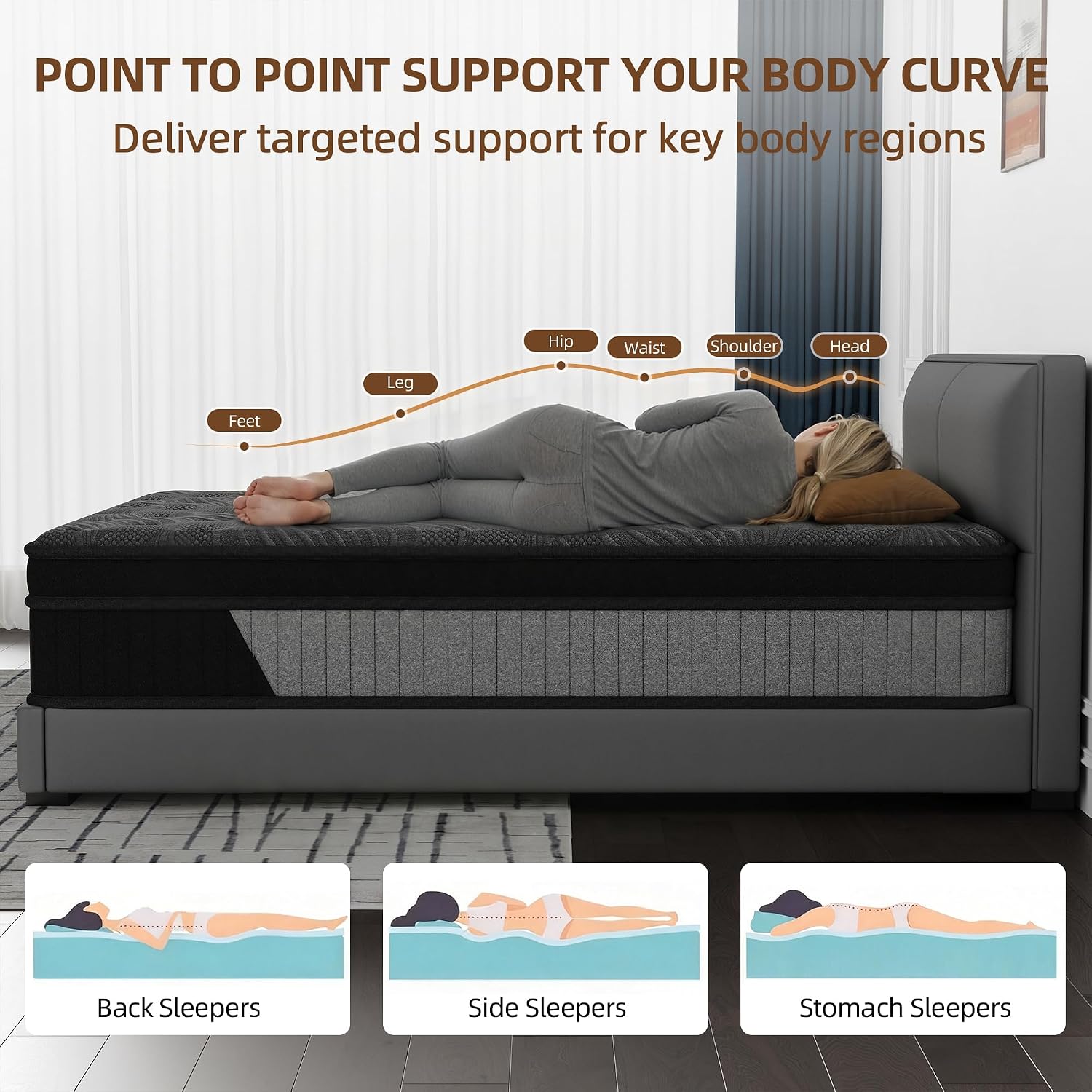 Queen Cool Gel Hybrid Mattress