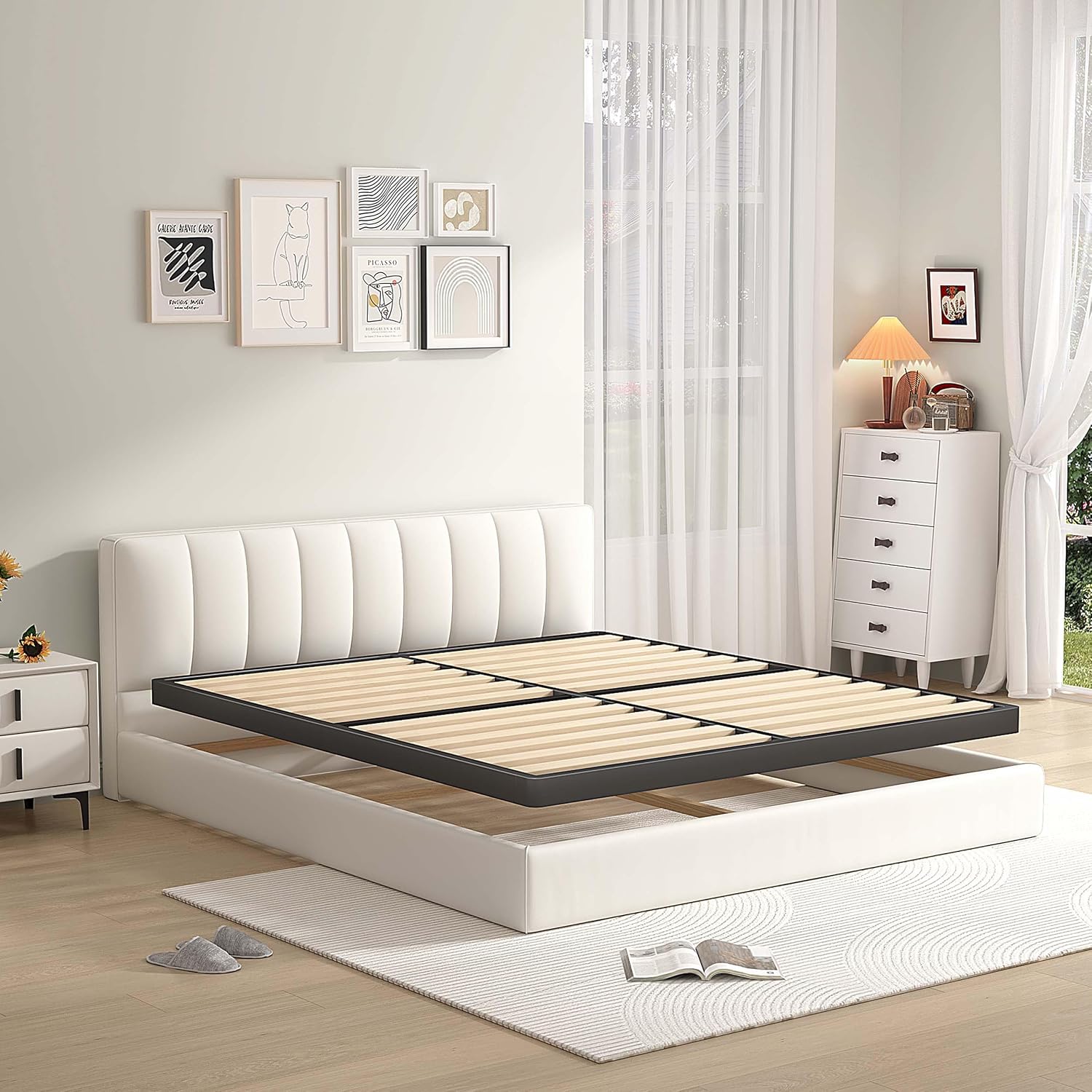 Queen Low Wood Slat Box Spring