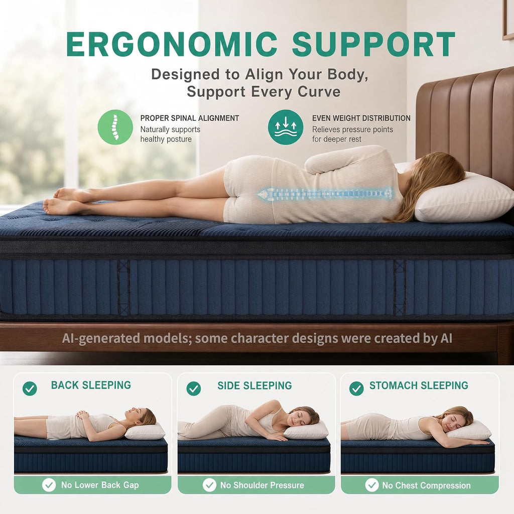 Queen Cooling Zoned Hybrid Mattress