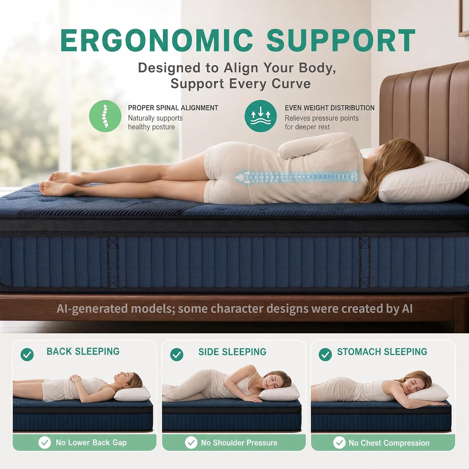 Queen Cooling Zoned Hybrid Mattress