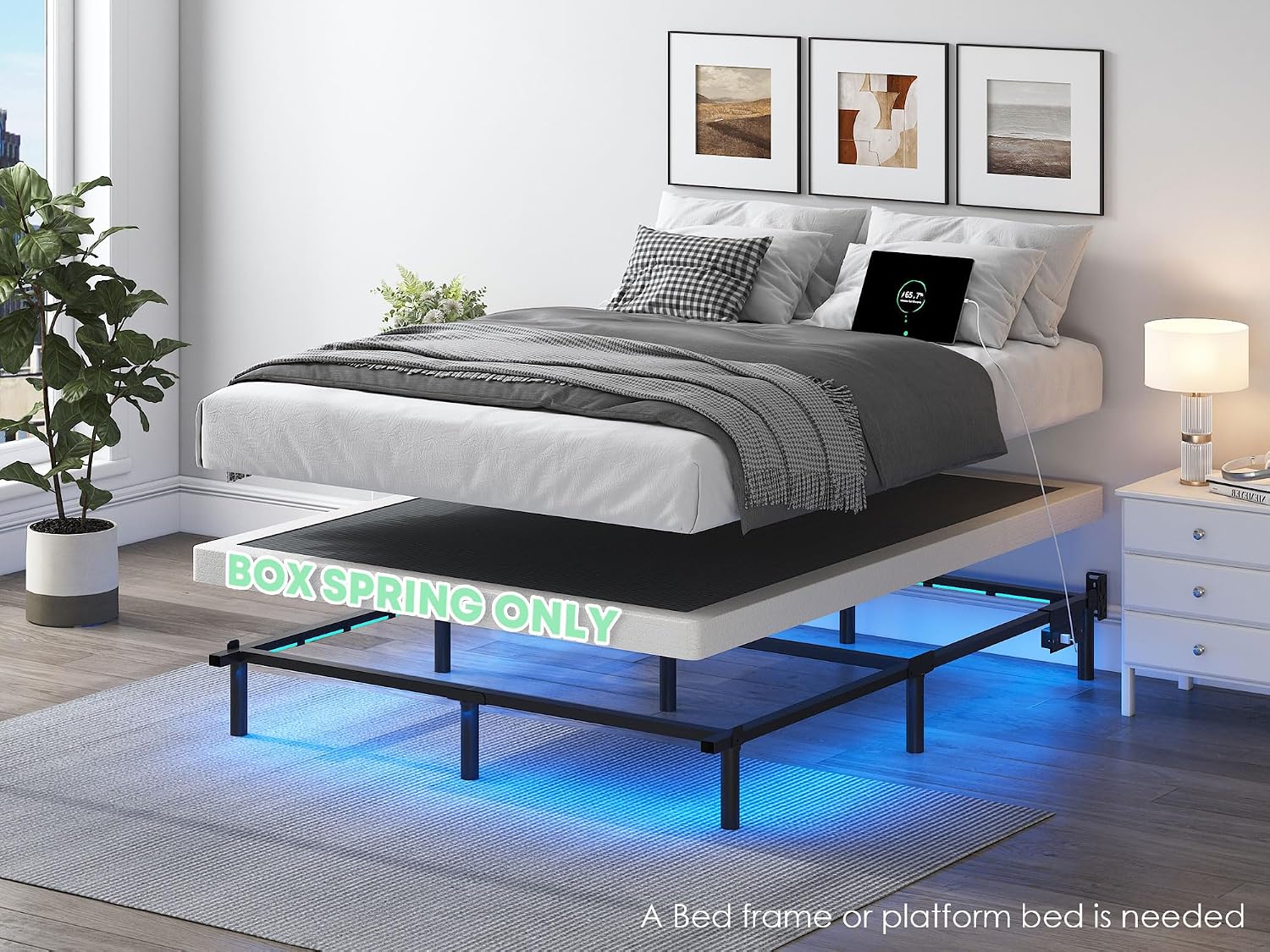 Queen Low Metal Box Spring Frame
