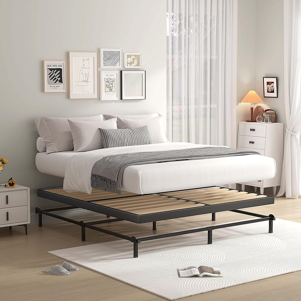 Queen Low Wood Slat Box Spring