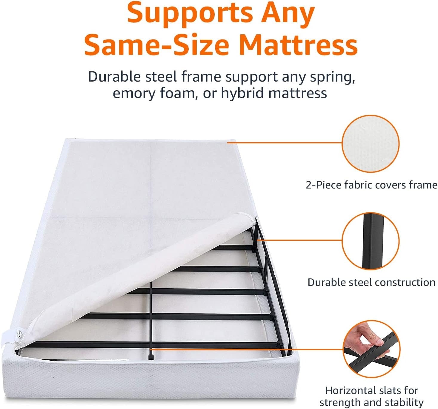 Queen Low Smart Steel Box Spring Base